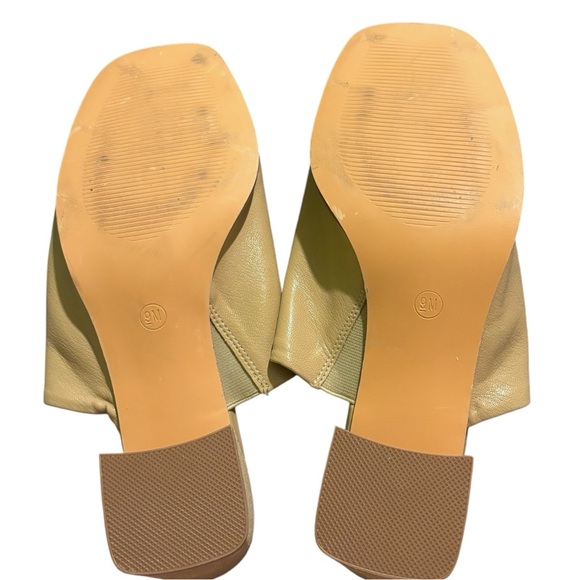 Joie Tan Nude Olympia Block Heel Slide Sandals Shoes Open Toe Faux Leather 9 - Picture 11 of 14